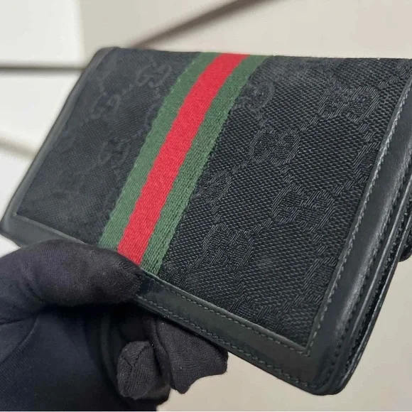 Authentic Vintage Sherry Black Nano Clutch Gucci Crossbody Purse Wallet Bag - Picture 4 of 16